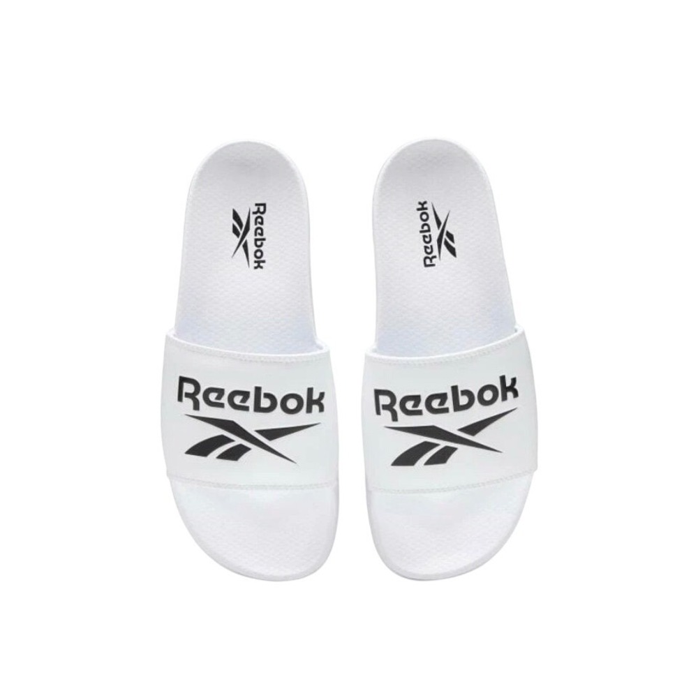 Reebok Classic Slide White Black Athletic Sandals Mens 12 Womens 13